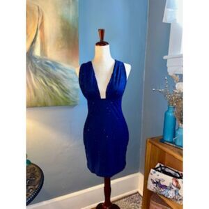 New with tags, Glnege, size S cocktail dress, navy and silver